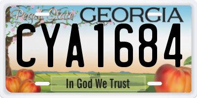 GA license plate CYA1684