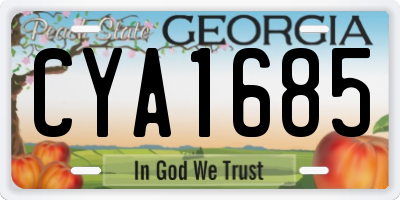 GA license plate CYA1685
