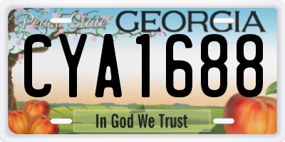 GA license plate CYA1688