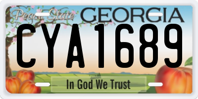 GA license plate CYA1689