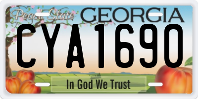 GA license plate CYA1690