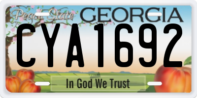 GA license plate CYA1692