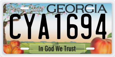 GA license plate CYA1694