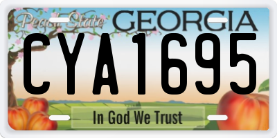 GA license plate CYA1695