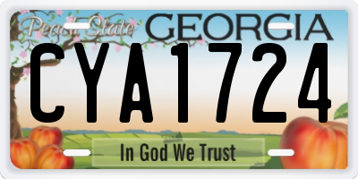 GA license plate CYA1724