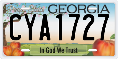GA license plate CYA1727