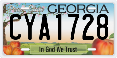 GA license plate CYA1728