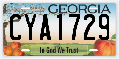 GA license plate CYA1729