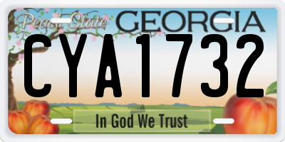 GA license plate CYA1732