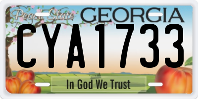 GA license plate CYA1733