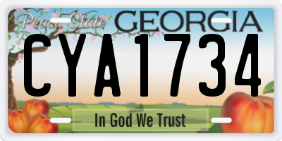 GA license plate CYA1734