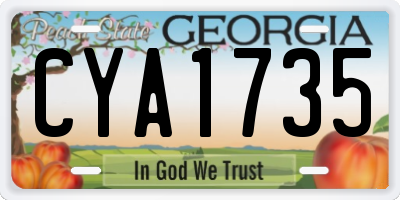 GA license plate CYA1735