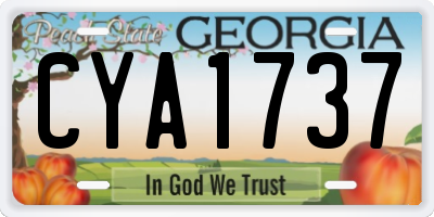GA license plate CYA1737