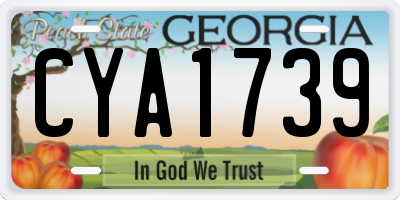 GA license plate CYA1739