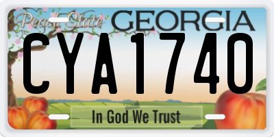 GA license plate CYA1740