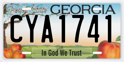 GA license plate CYA1741