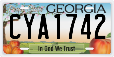 GA license plate CYA1742