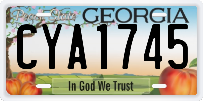 GA license plate CYA1745