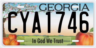 GA license plate CYA1746