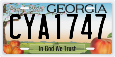 GA license plate CYA1747