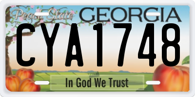 GA license plate CYA1748