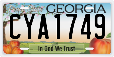 GA license plate CYA1749