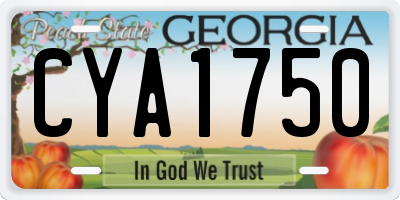 GA license plate CYA1750