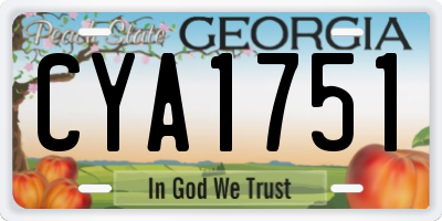 GA license plate CYA1751
