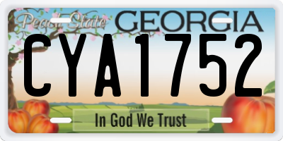 GA license plate CYA1752