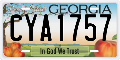 GA license plate CYA1757