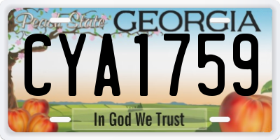 GA license plate CYA1759
