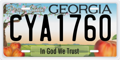 GA license plate CYA1760