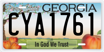 GA license plate CYA1761