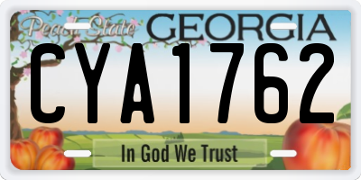 GA license plate CYA1762