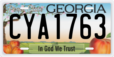GA license plate CYA1763