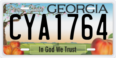 GA license plate CYA1764