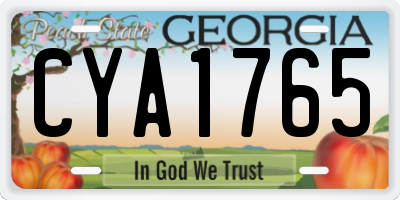 GA license plate CYA1765