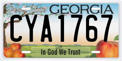 GA license plate CYA1767