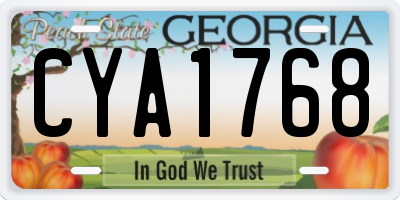 GA license plate CYA1768