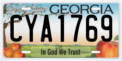 GA license plate CYA1769