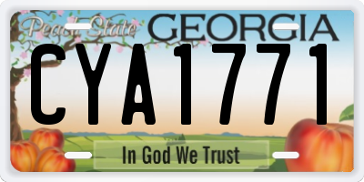 GA license plate CYA1771