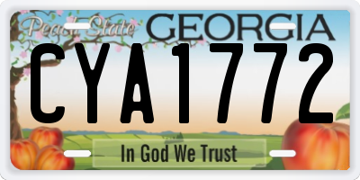 GA license plate CYA1772