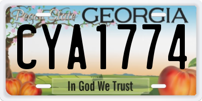 GA license plate CYA1774