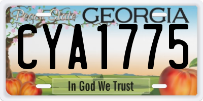 GA license plate CYA1775