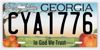 GA license plate CYA1776