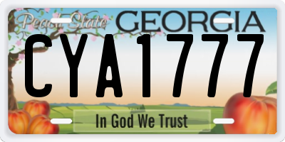 GA license plate CYA1777