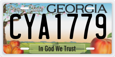 GA license plate CYA1779