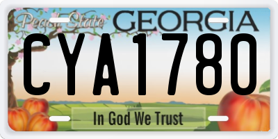 GA license plate CYA1780