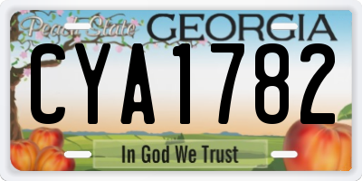 GA license plate CYA1782