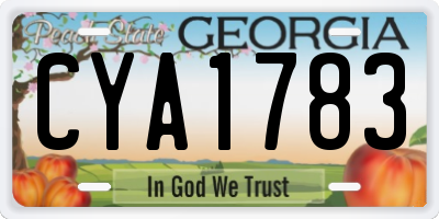 GA license plate CYA1783